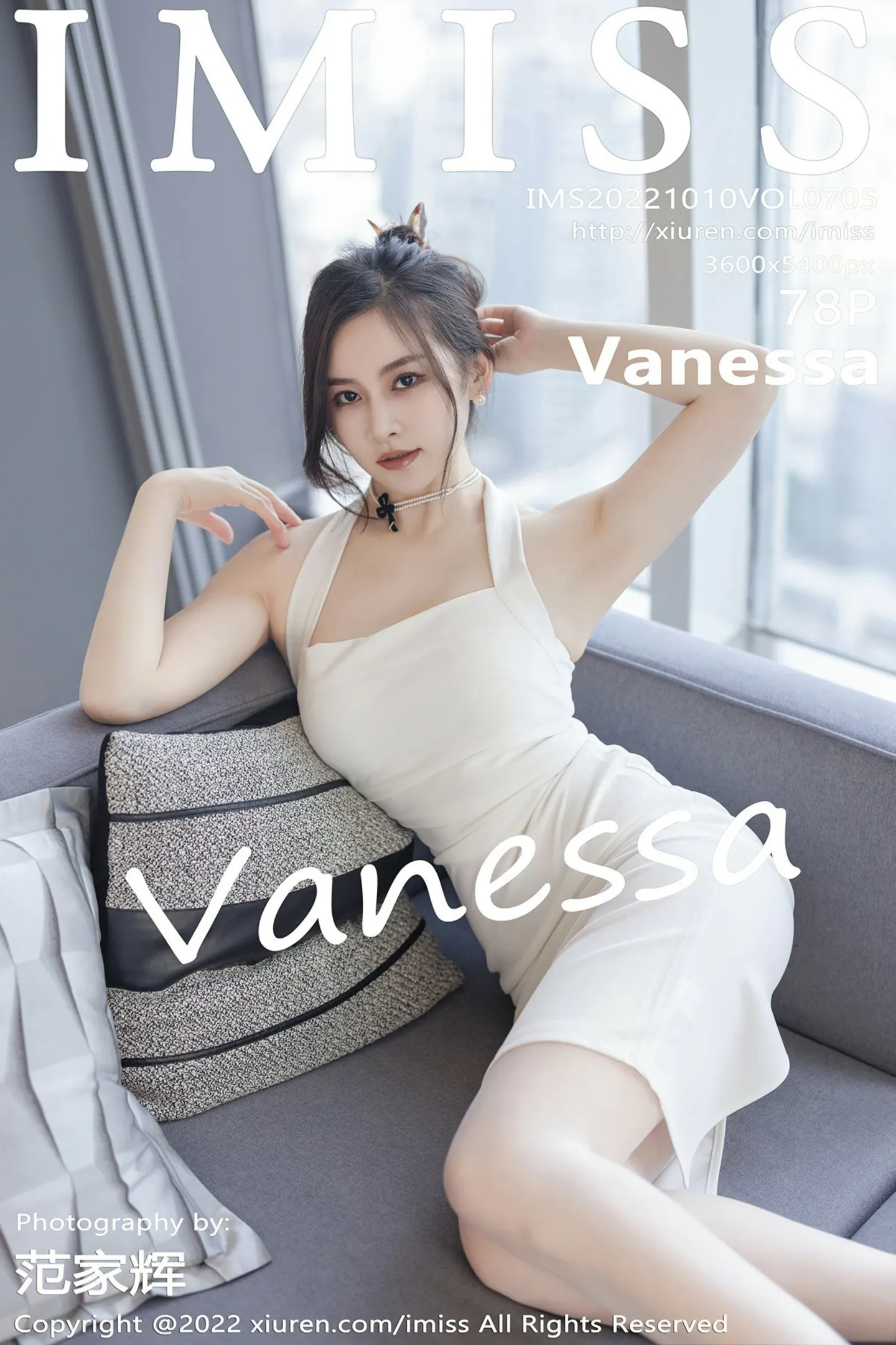 [IMISS爱蜜社]Vol.705_气质美女Vanessa脱白色连衣长裙露白色内衣配超薄肉丝诱惑写真78P-秀人网 - XiuRen.Space